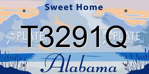 T3291Q Alabama License Plate