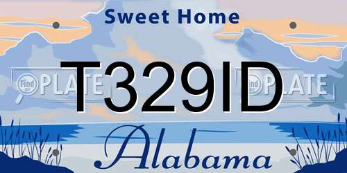 T329ID Alabama License Plate