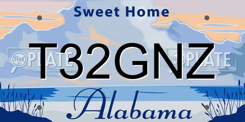 T32GNZ Alabama License Plate