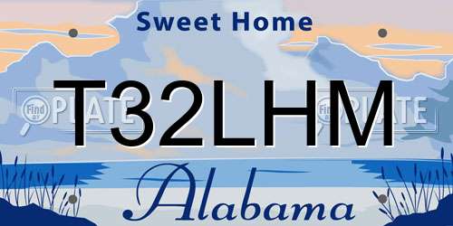 T32LHM Alabama License Plate