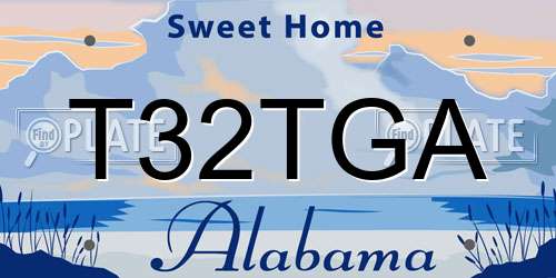 T32TGA Alabama License Plate