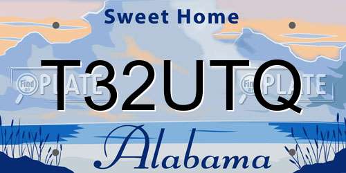 T32UTQ Alabama License Plate