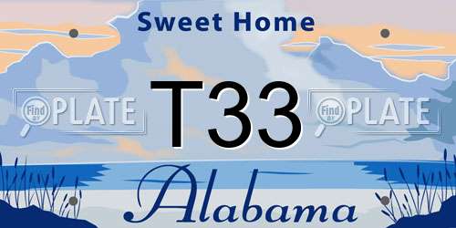 T33 Alabama License Plate