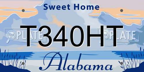 T340HT Alabama License Plate