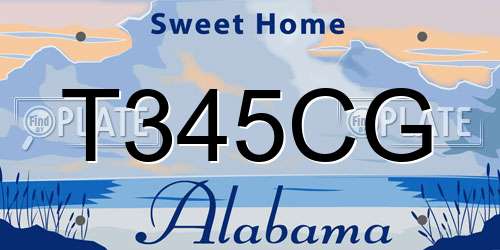 T345CG Alabama License Plate