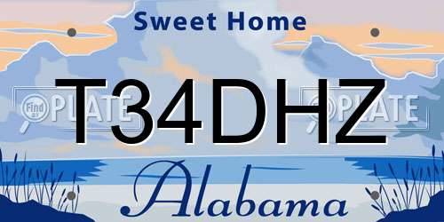 T34DHZ Alabama License Plate