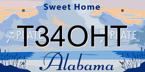 T34OHT Alabama License Plate