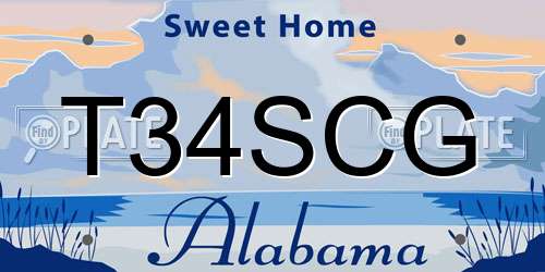 T34SCG Alabama License Plate