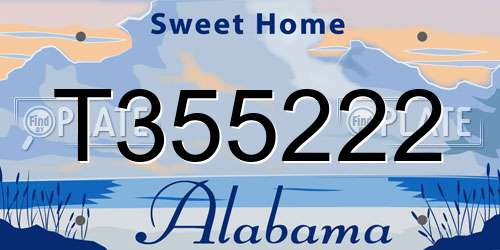 T355222 Alabama License Plate