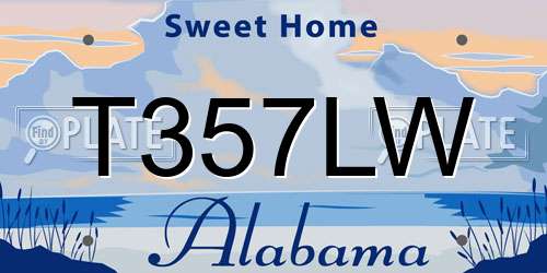 T357LW Alabama License Plate