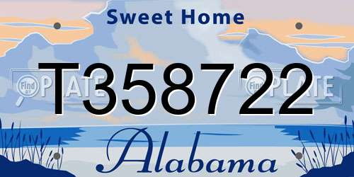 T358722 Alabama License Plate