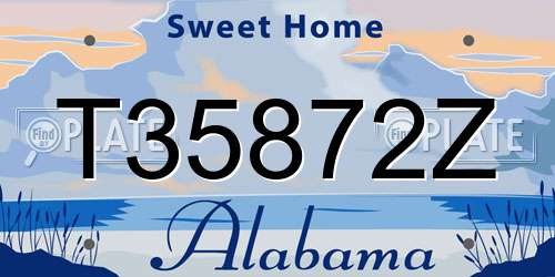 T35872Z Alabama License Plate