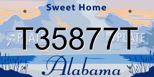 T35877T Alabama License Plate