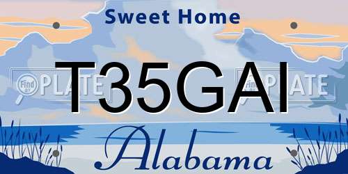 T35GAI Alabama License Plate