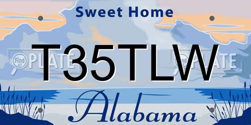 T35TLW Alabama License Plate