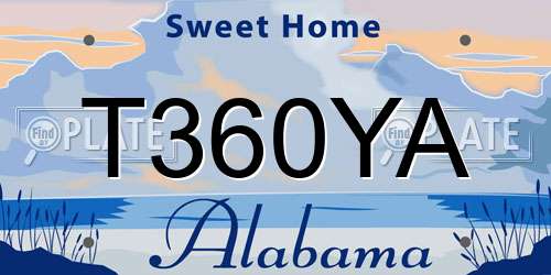 T360YA Alabama License Plate