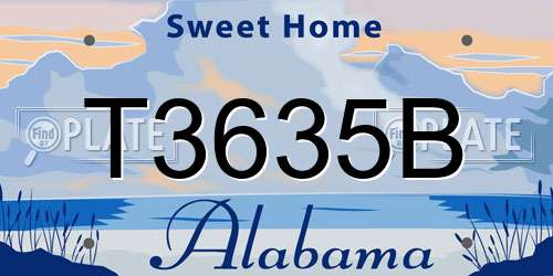 T3635B Alabama License Plate