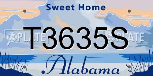 T3635S Alabama License Plate