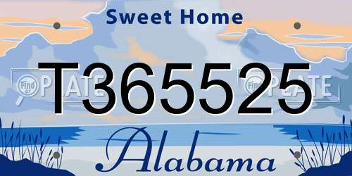 T365525 Alabama License Plate