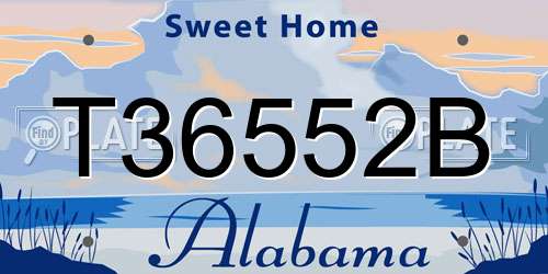 T36552B Alabama License Plate