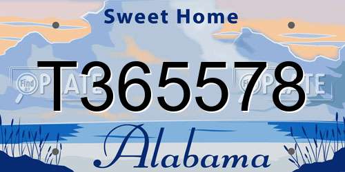 T365578 Alabama License Plate