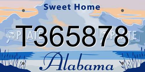 T365878 Alabama License Plate