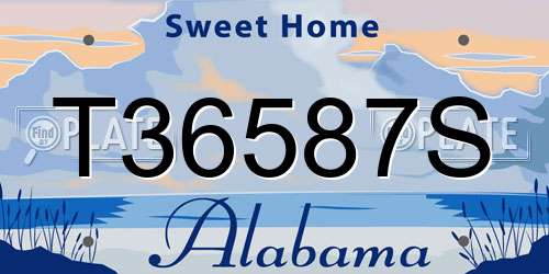 T36587S Alabama License Plate