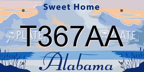T367AA Alabama License Plate
