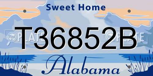 T36852B Alabama License Plate