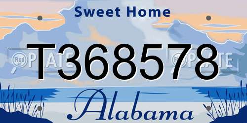 T368578 Alabama License Plate