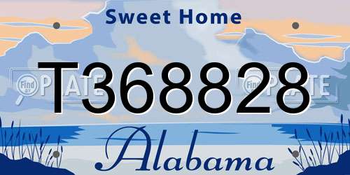 T368828 Alabama License Plate