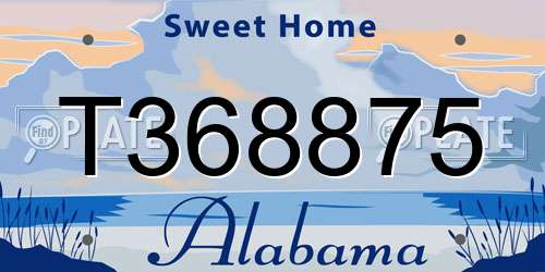 T368875 Alabama License Plate