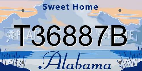 T36887B Alabama License Plate