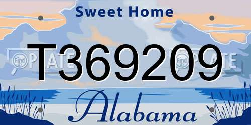 T369209 Alabama License Plate