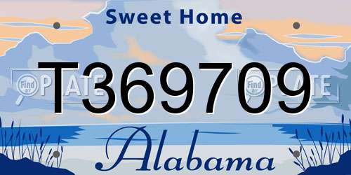 T369709 Alabama License Plate