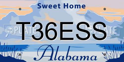 T36ESS Alabama License Plate