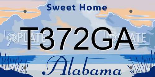 T372GA Alabama License Plate