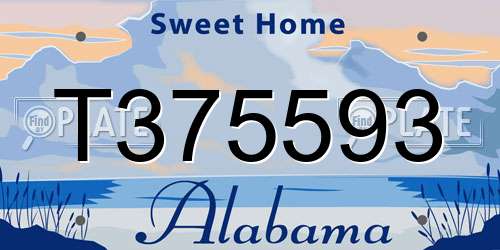 T375593 Alabama License Plate