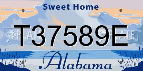 T37589E Alabama License Plate
