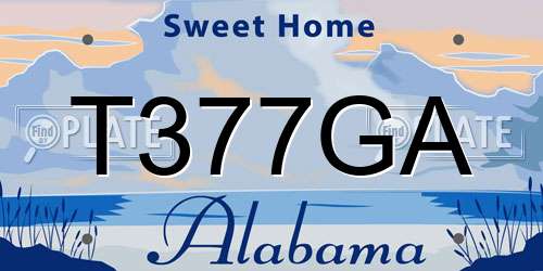 T377GA Alabama License Plate