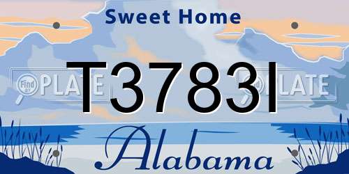 T3783I Alabama License Plate