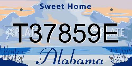 T37859E Alabama License Plate