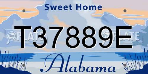 T37889E Alabama License Plate