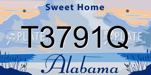 T3791Q Alabama License Plate