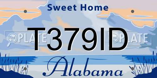 T379ID Alabama License Plate