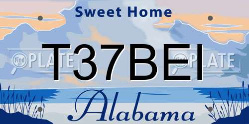 T37BEI Alabama License Plate