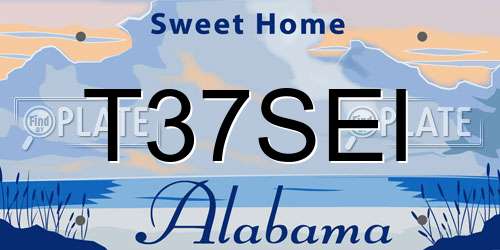 T37SEI Alabama License Plate