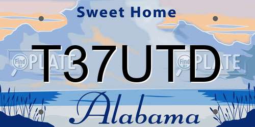 T37UTD Alabama License Plate