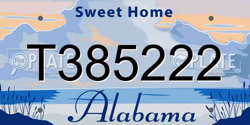 T385222 Alabama License Plate