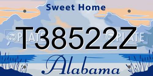T38522Z Alabama License Plate